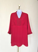 MS. READ Red Tunic Blouse (Size 18 XL)