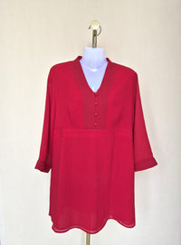 MS. READ Red Tunic Blouse (Size 18 XL)