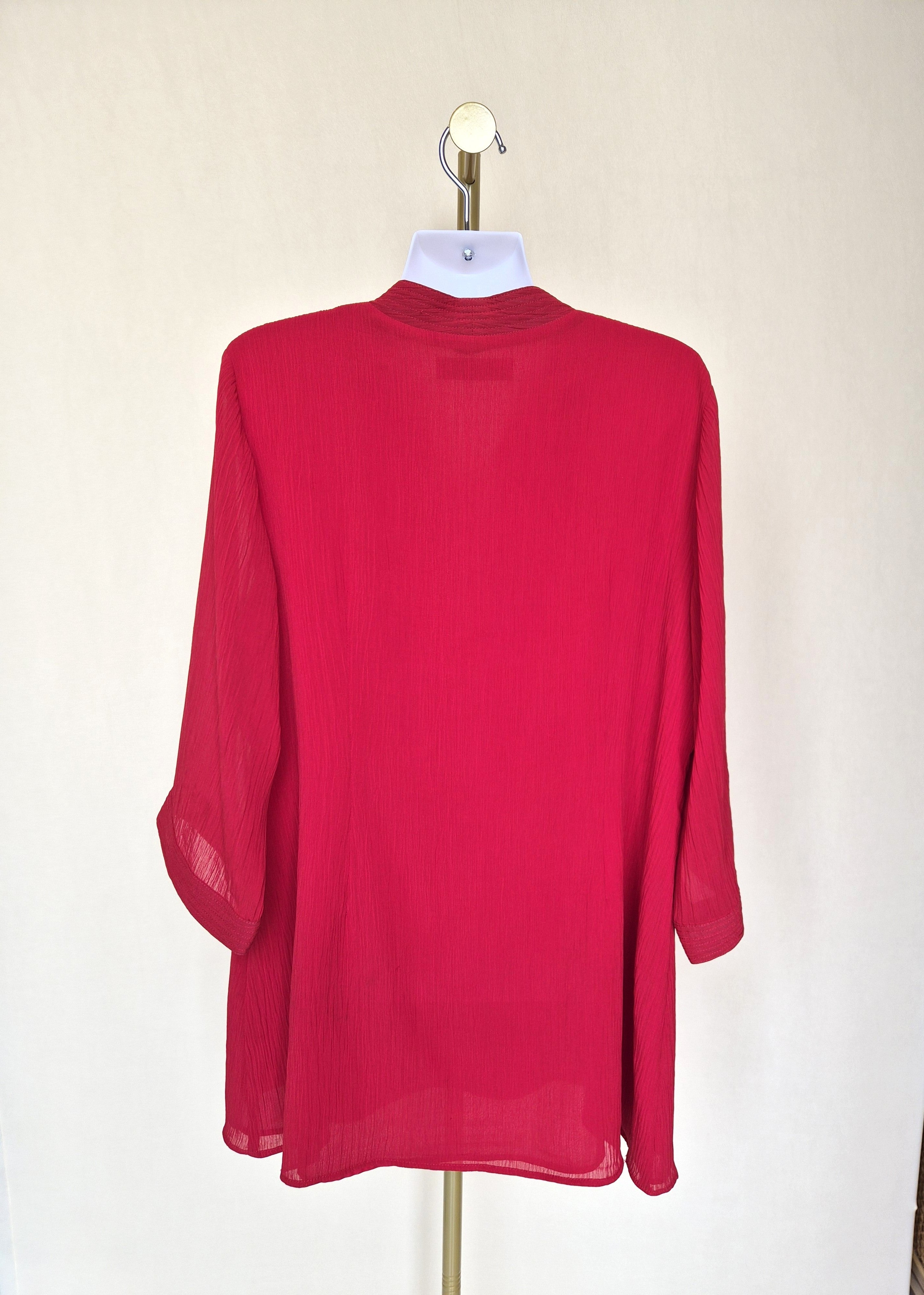 MS. READ Red Tunic Blouse (Size 18 XL)