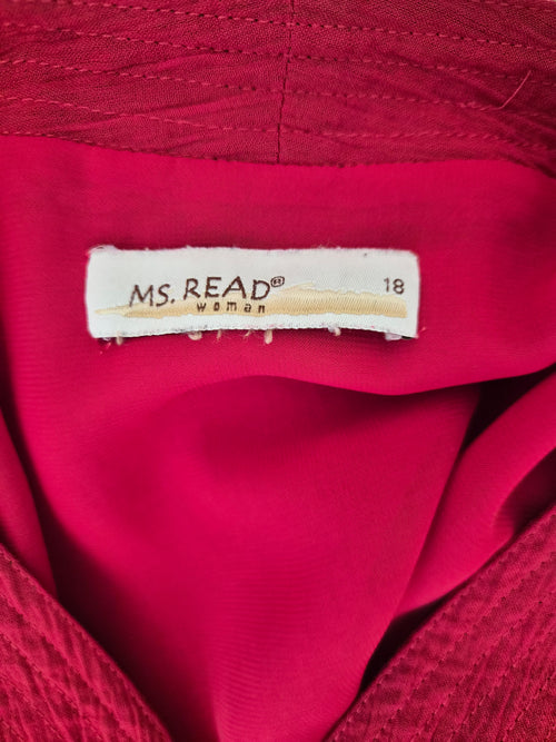 MS. READ Red Tunic Blouse (Size 18 XL)