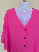 Pink Relaxed Button Blouse - Size L