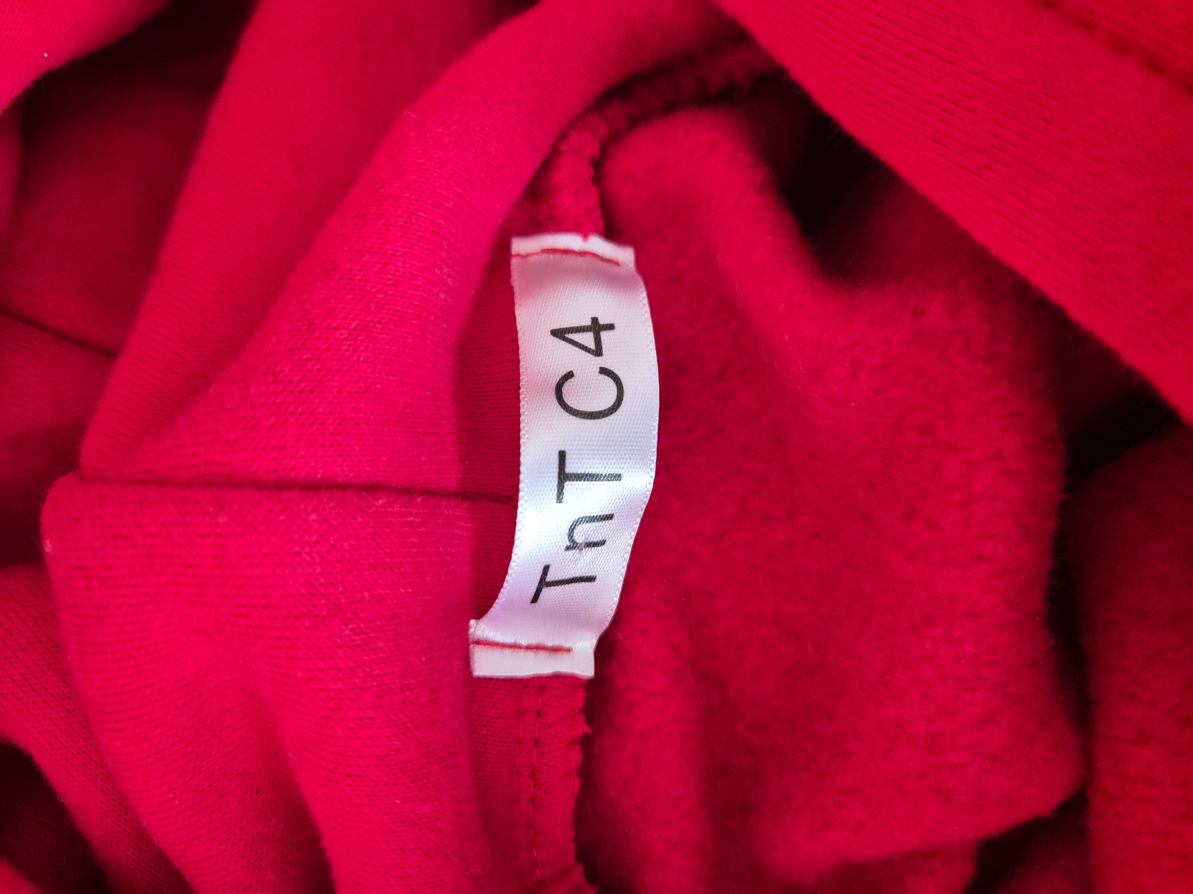 Title: Red Graphic Fleece Hoodie (Size Free)
