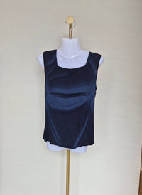 Exotic Bali Navy Sleeveless Button Top Size S