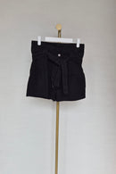Black High-Waisted Belted Shorts (Size S)