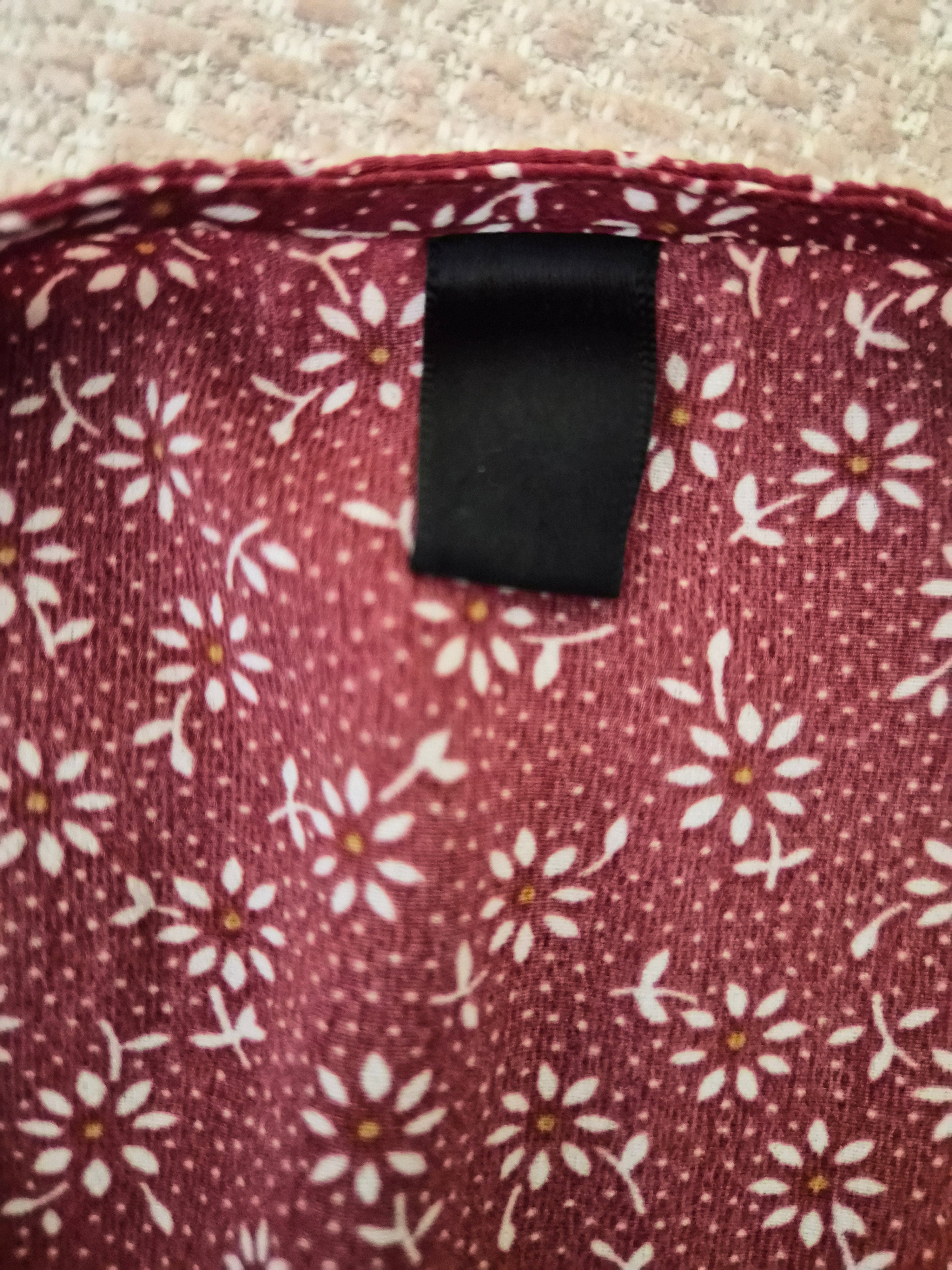 Red Floral Tie-Front Peplum Blouse Free Size