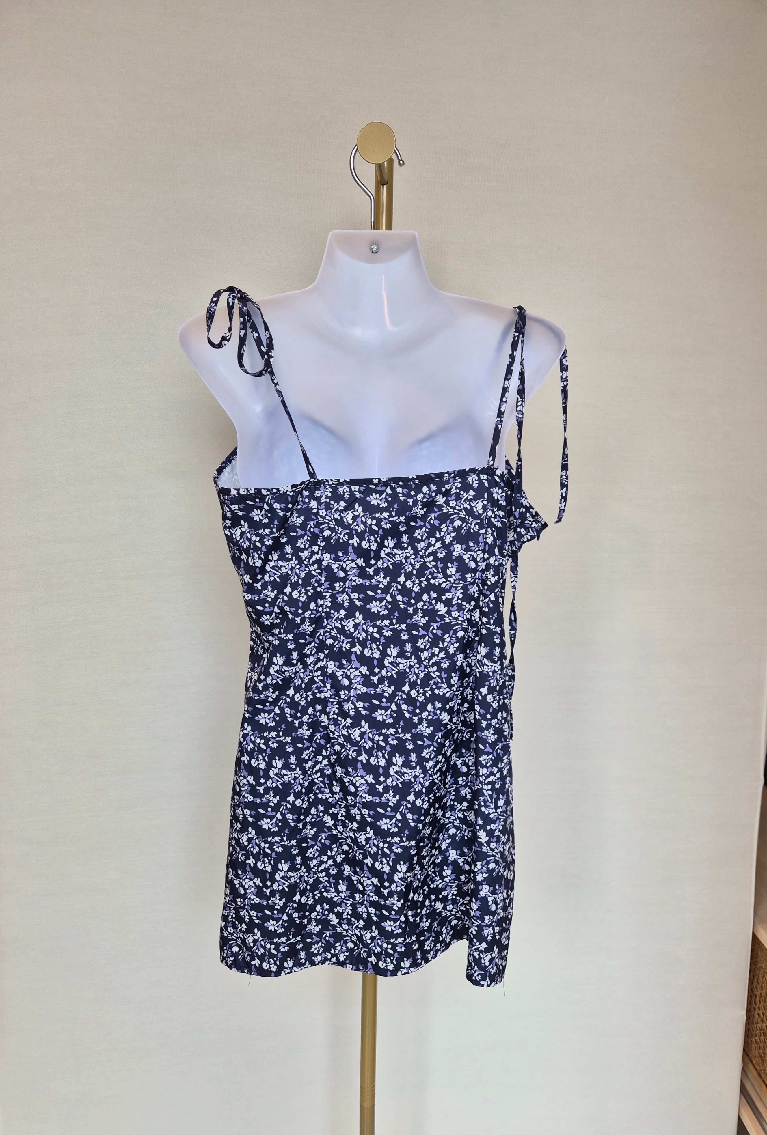 Floral Tie-Strap Mini Dress Free Size