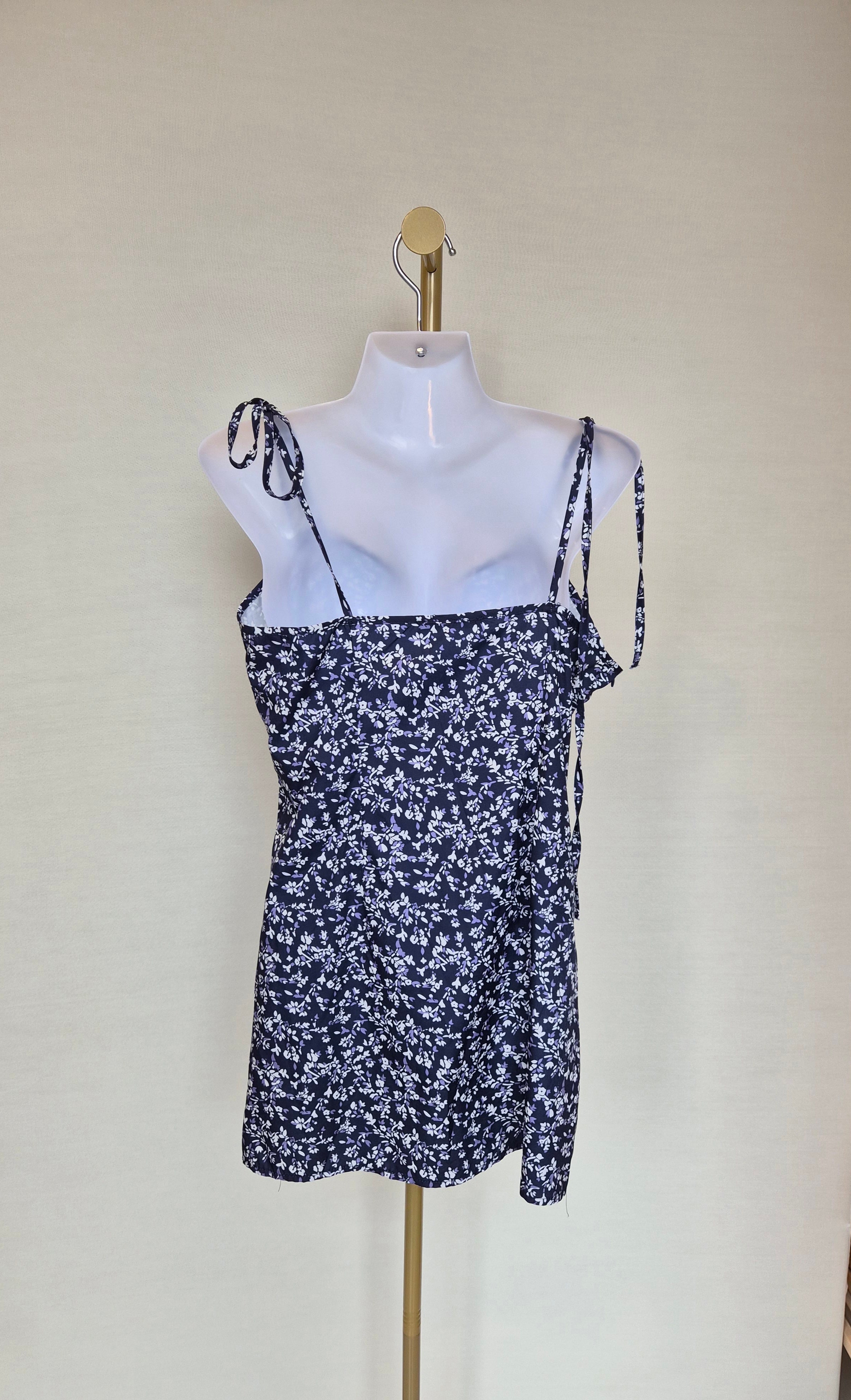 Floral Tie-Strap Mini Dress Free Size