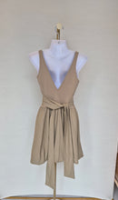 Beige Reversible Tie-Waist Mini Dress Size S