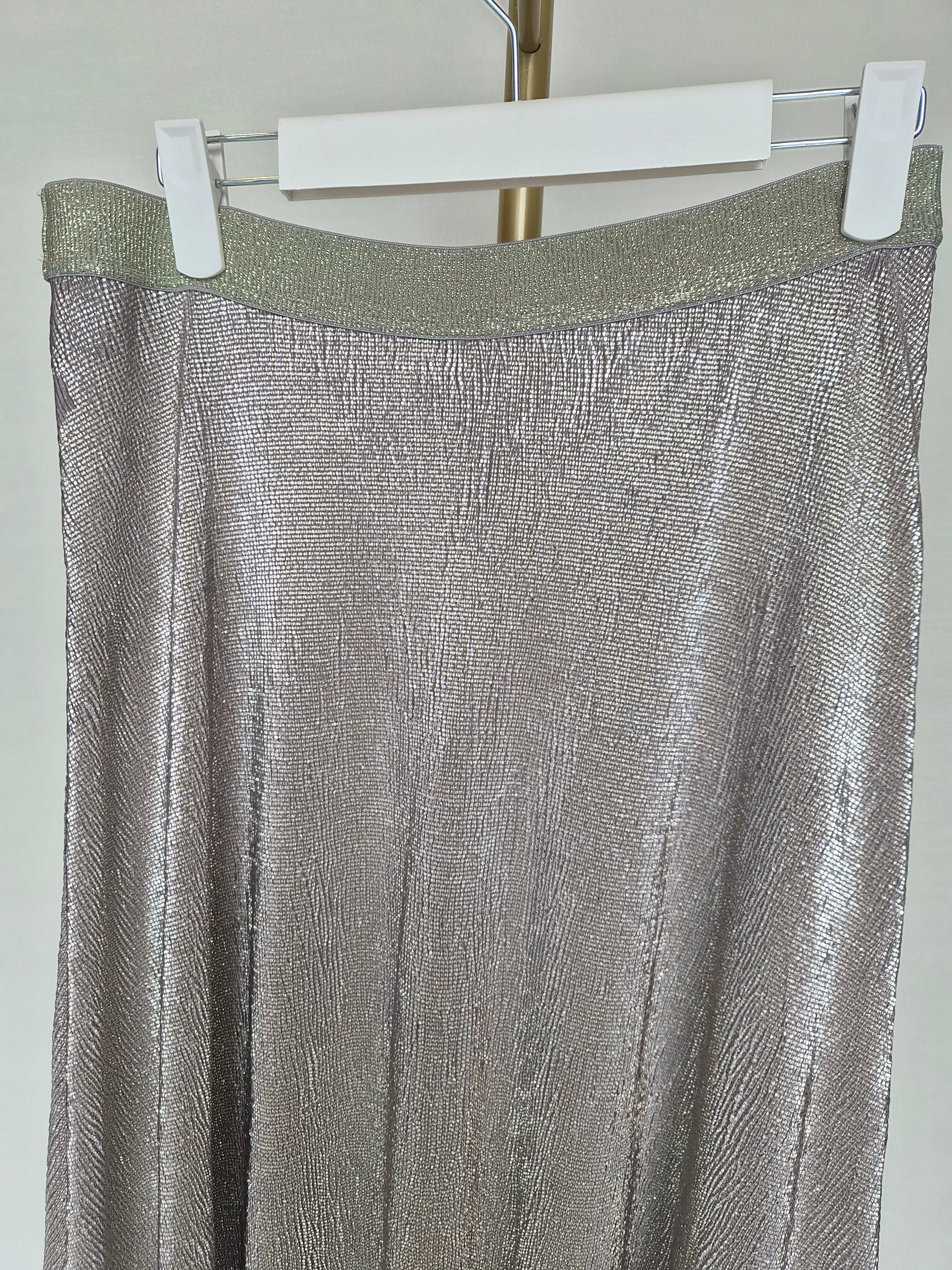 Massimo Dutti Metallic Gold Flowing Maxi Skirt – Size M