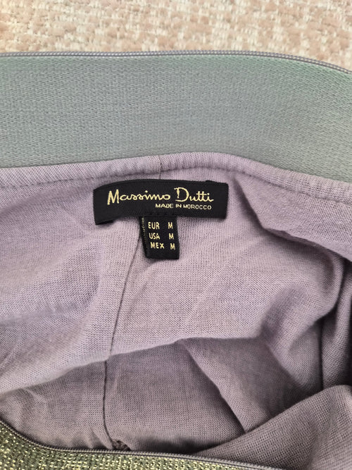 Massimo Dutti Metallic Gold Flowing Maxi Skirt – Size M