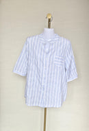 Blue & White Striped Cotton Blouse (Size XL)