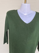 Olive Green Knit Midi Dress Free Size