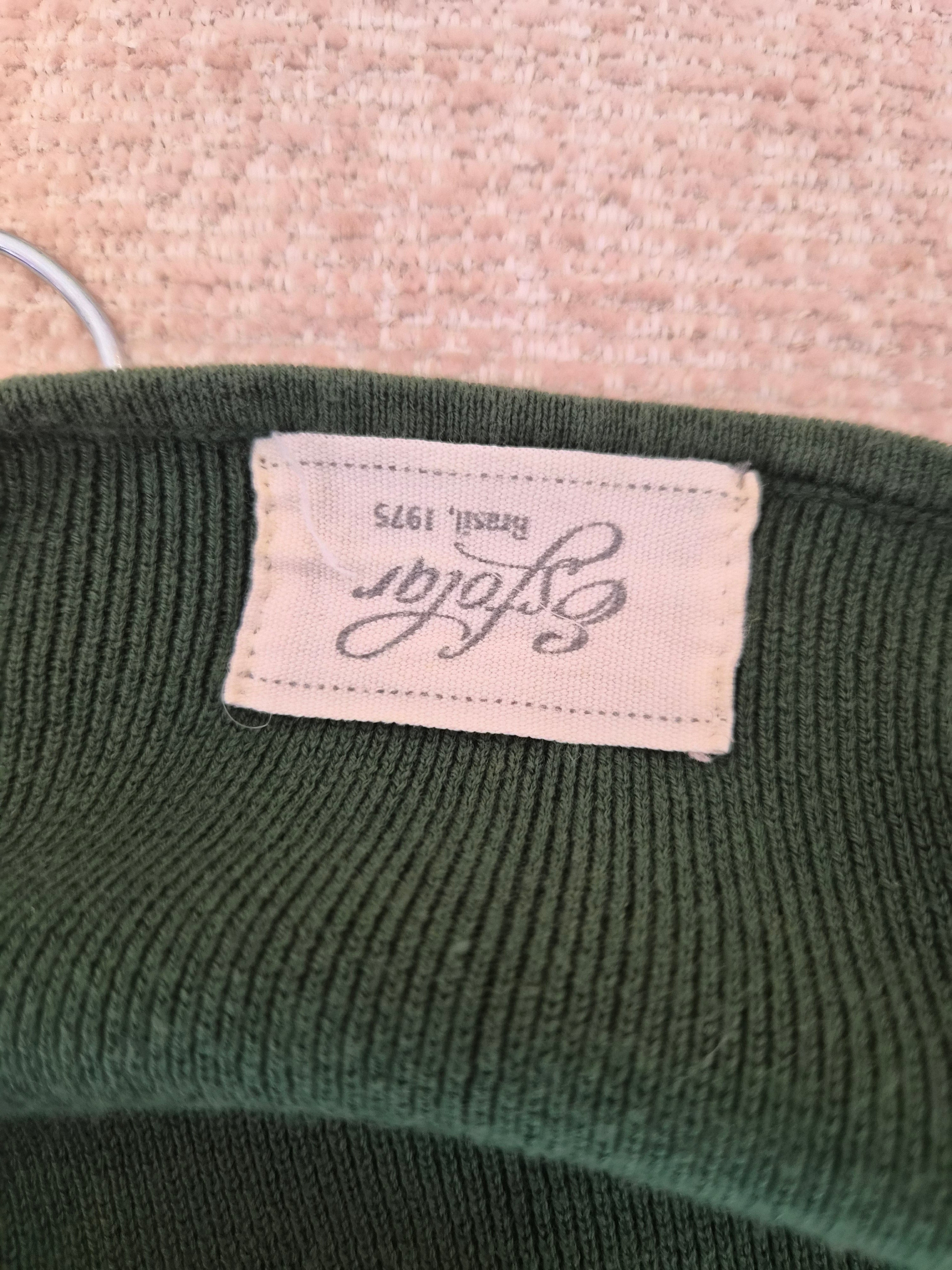 Olive Green Knit Midi Dress Free Size