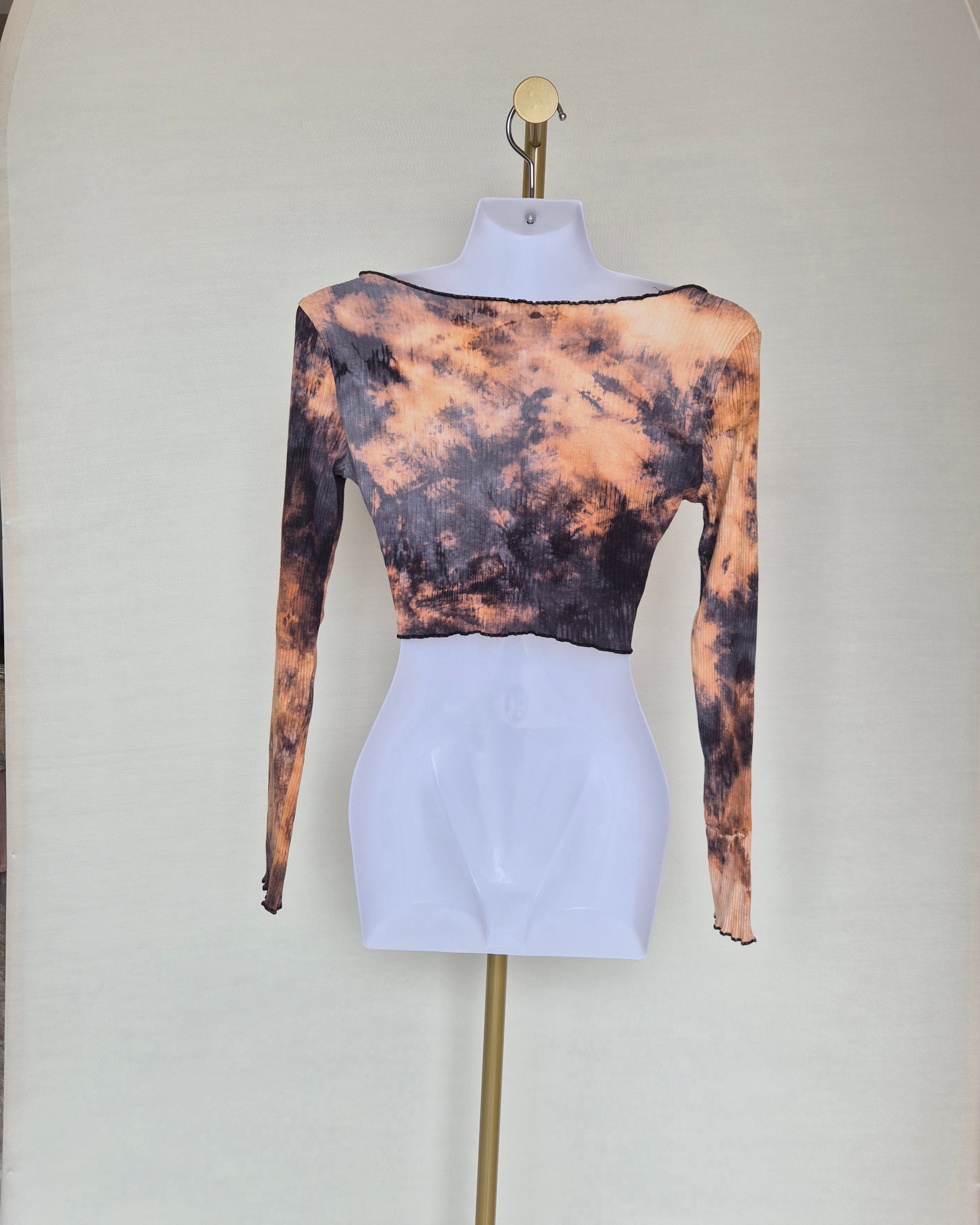 SHEIN Tie-Dye Ribbed Crop Top (Size S)