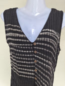 Exotic Bali Black Tie-Dye Button Front Sleeveless Tunic Free Size