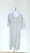 M Green – Printed Cotton Midi Dress (Size M)