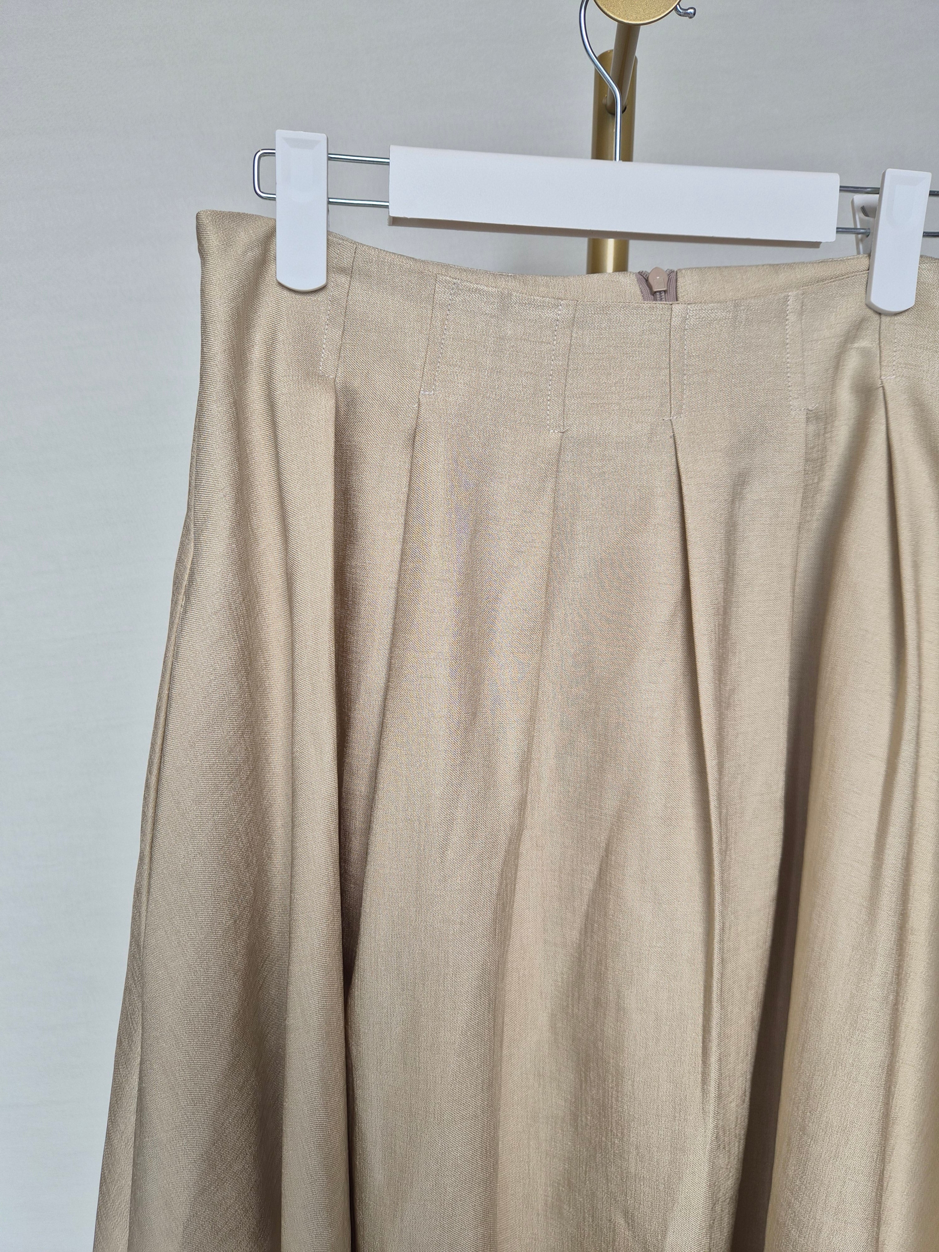 Saturday Club Champagne A-Line Midi Skirt (XL)