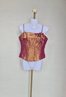 Copper Satin Embellished Corset Top Size M