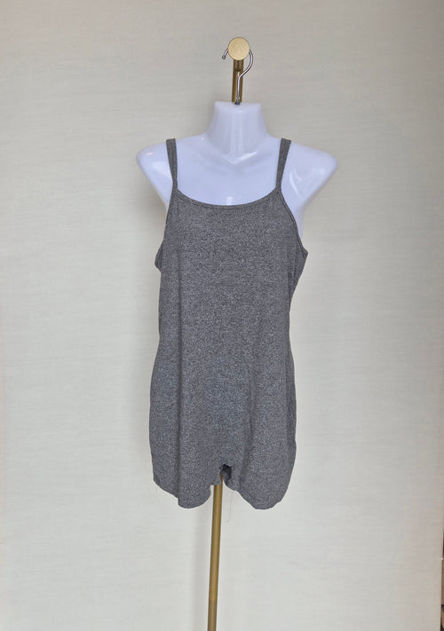 Grey Marled Double Strap Cami Play Suit Free Size