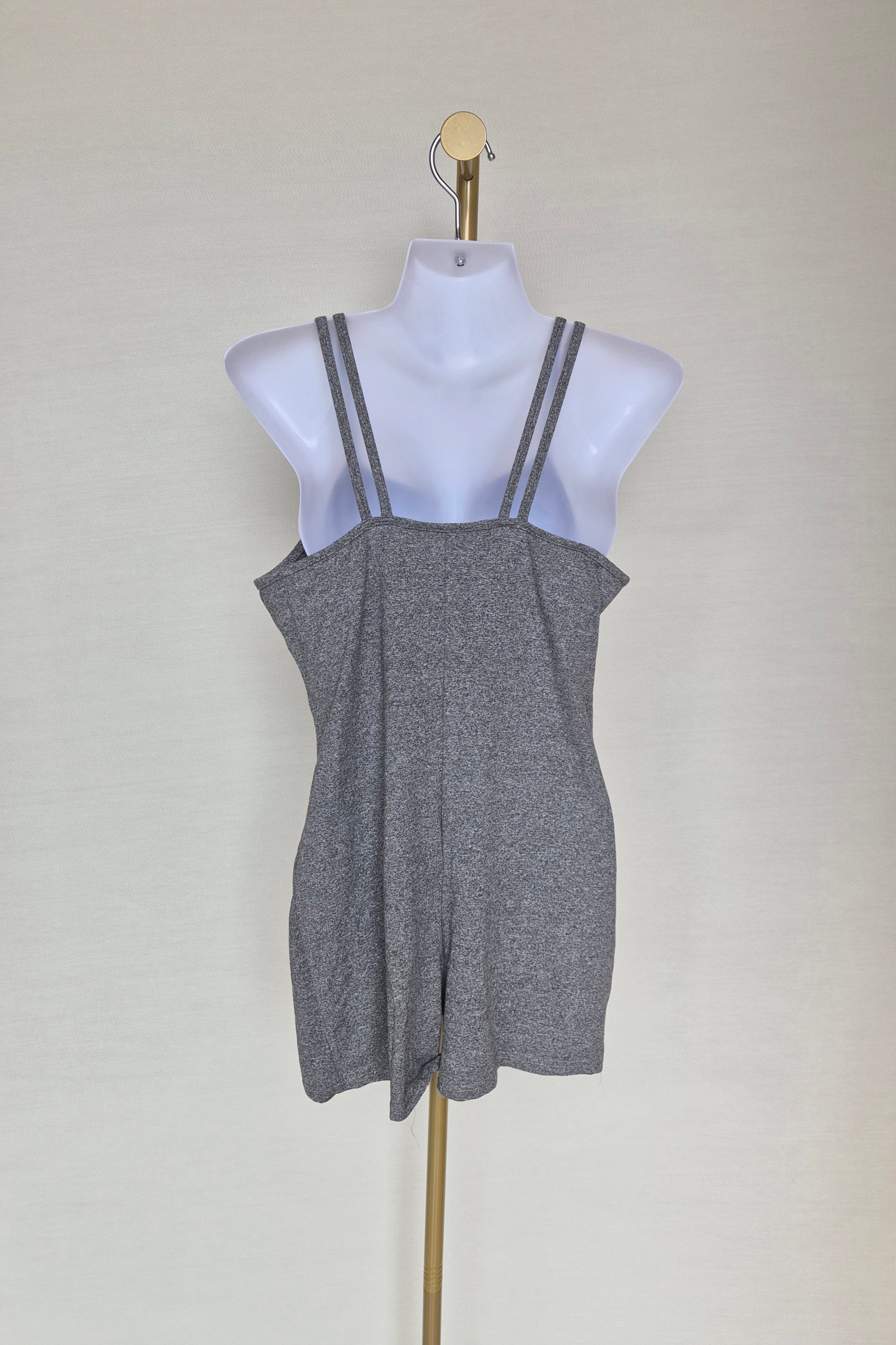 Grey Marled Double Strap Cami Play Suit Free Size