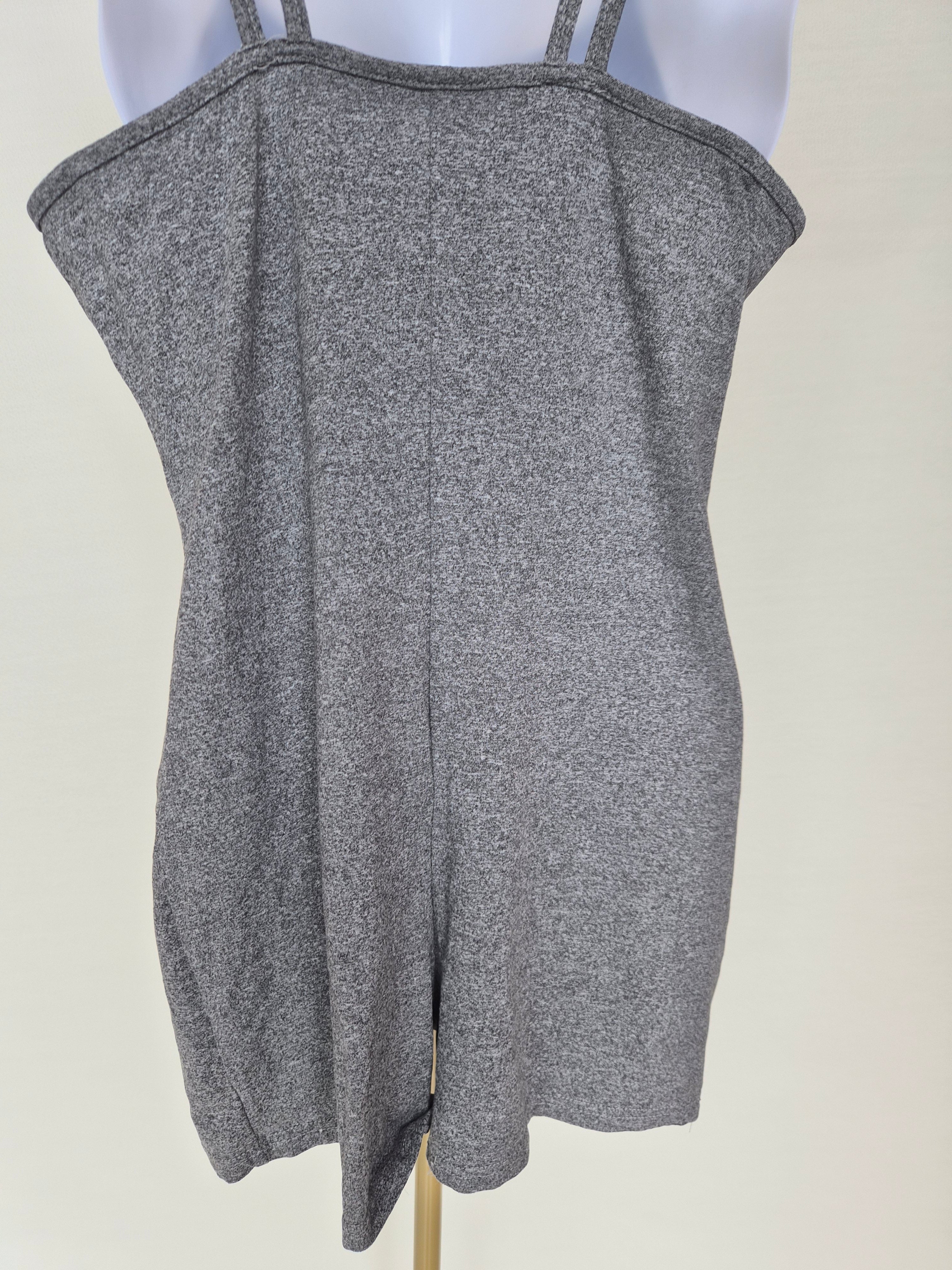 Grey Marled Double Strap Cami Play Suit Free Size