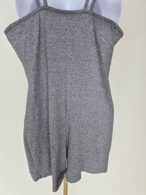 Grey Marled Double Strap Cami Play Suit Free Size