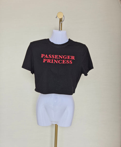 SHEIN "Passenger Princess" Cropped T-Shirt – Black (XL)