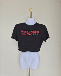 SHEIN "Passenger Princess" Cropped T-Shirt – Black (XL)
