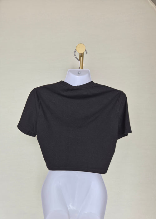 SHEIN "Passenger Princess" Cropped T-Shirt – Black (XL)