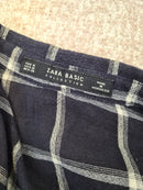 ZARA Basic Check Shirt Dress – Navy/White (Size M)