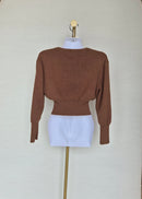 Brown Knit Cropped Cardigan Size S