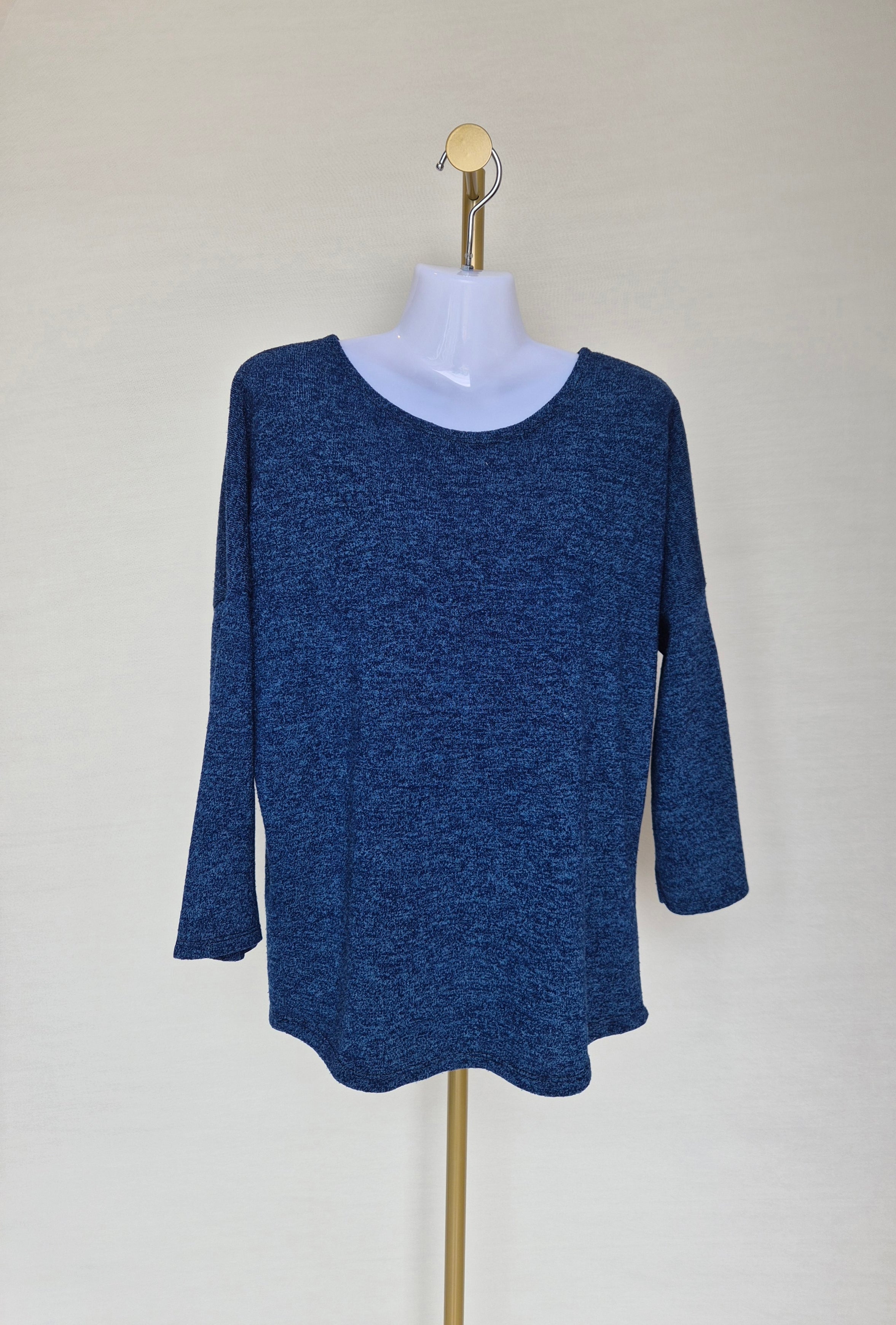 Blue Marled Knit Top Free Size