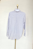 Classic Blue & White Striped Button-Up Shirt Free Size