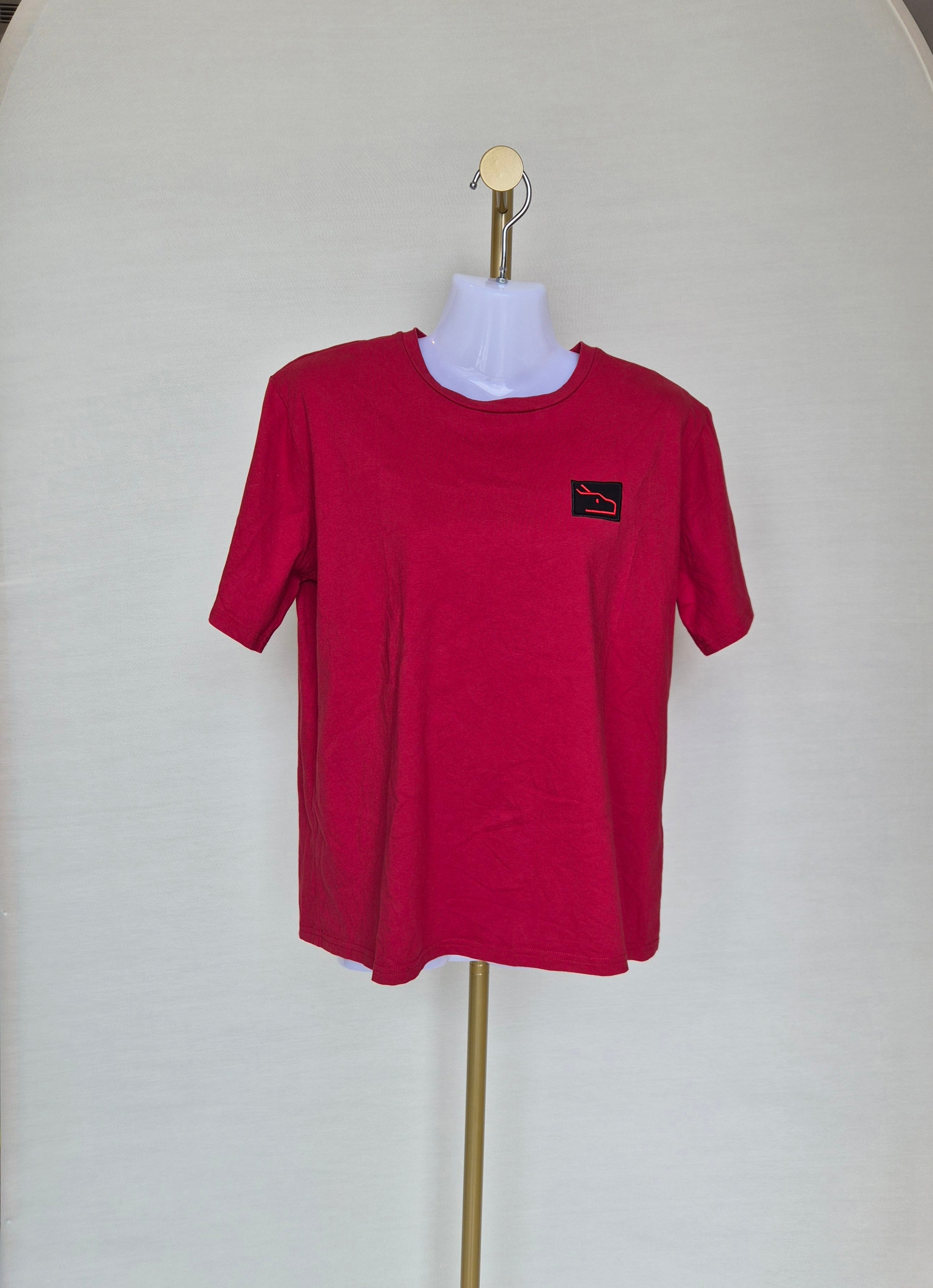 LALU Basic Cotton T-Shirt – Red (Size M)