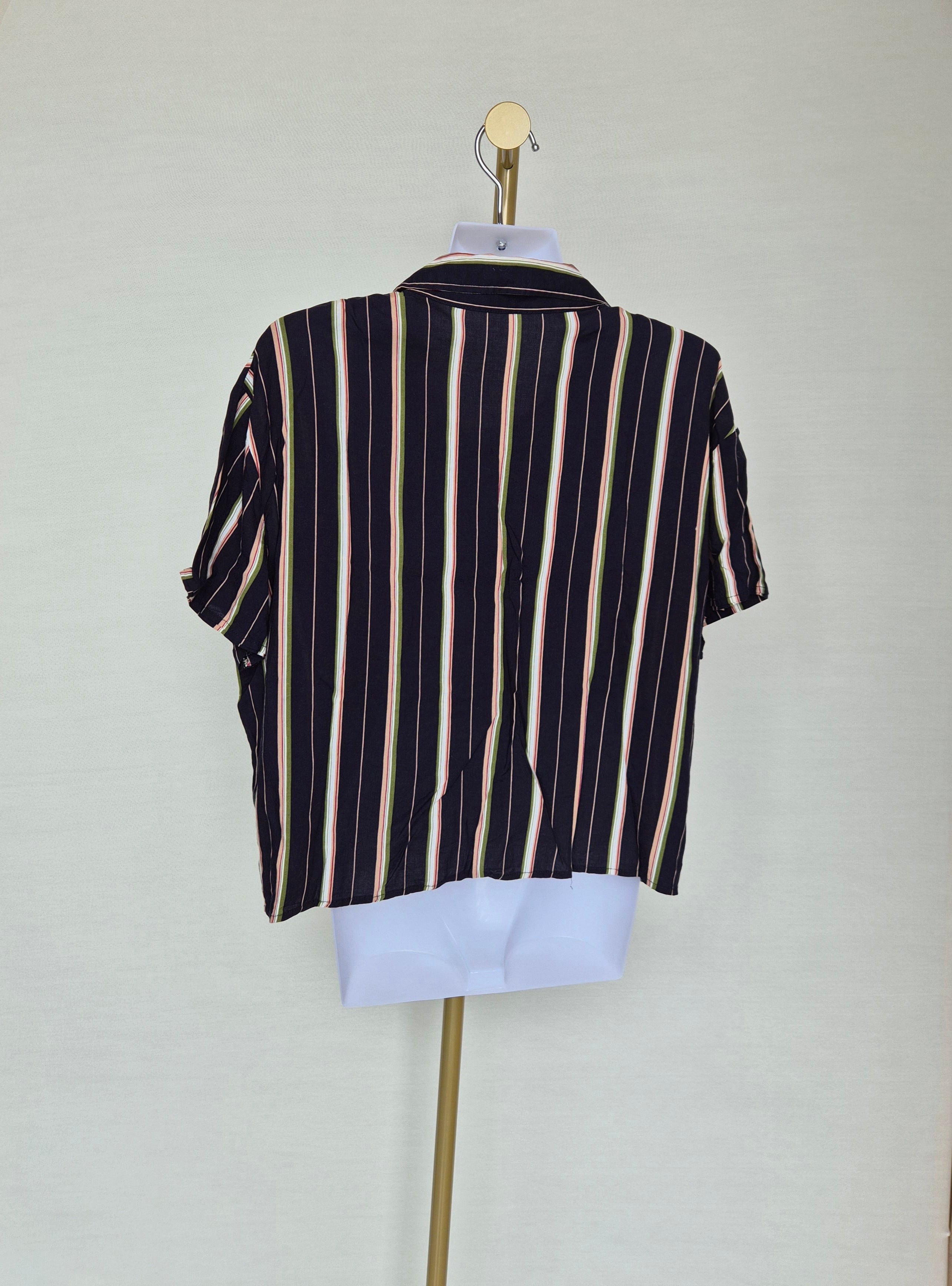 KITSCHEN Striped Short Sleeve Shirt – Size XL
