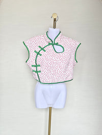 SHEIN Floral Mandarin Collar Crop Top – Size L (US 8/10)