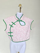 SHEIN Floral Mandarin Collar Crop Top – Size L (US 8/10)
