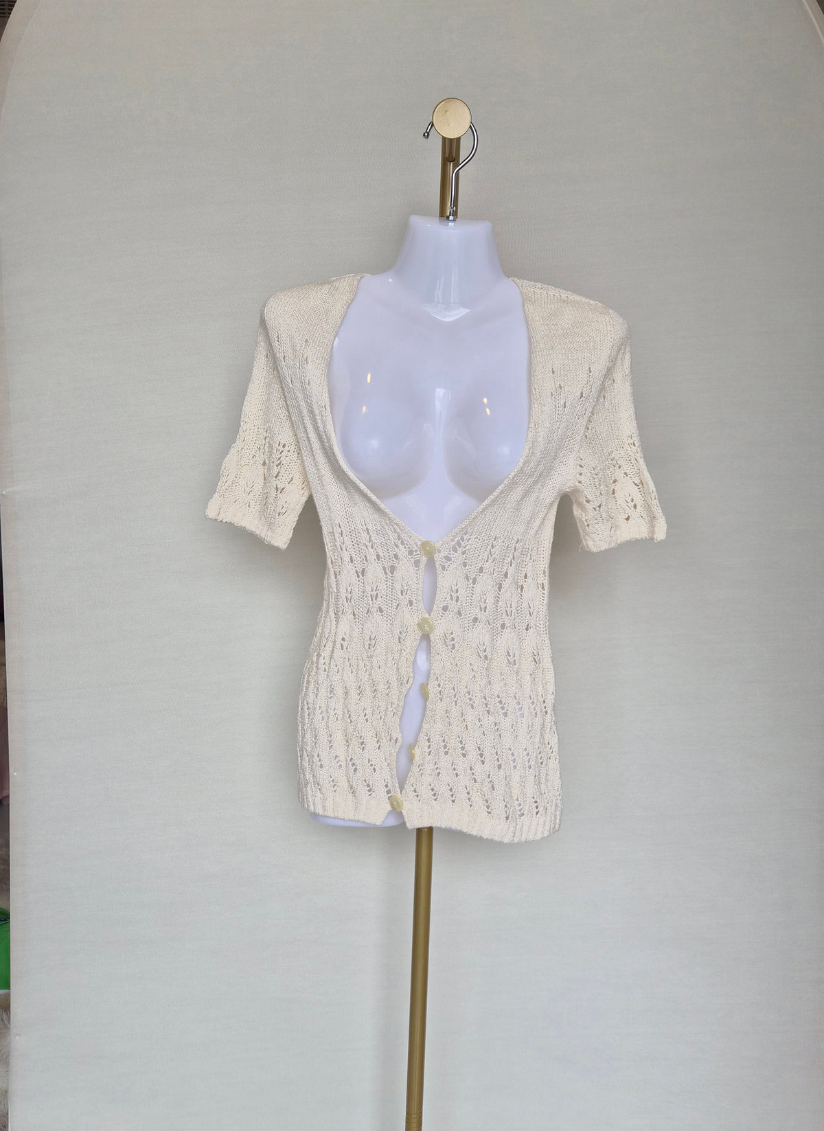 Graceful Days Pointelle Knit Cardigan  Size: M