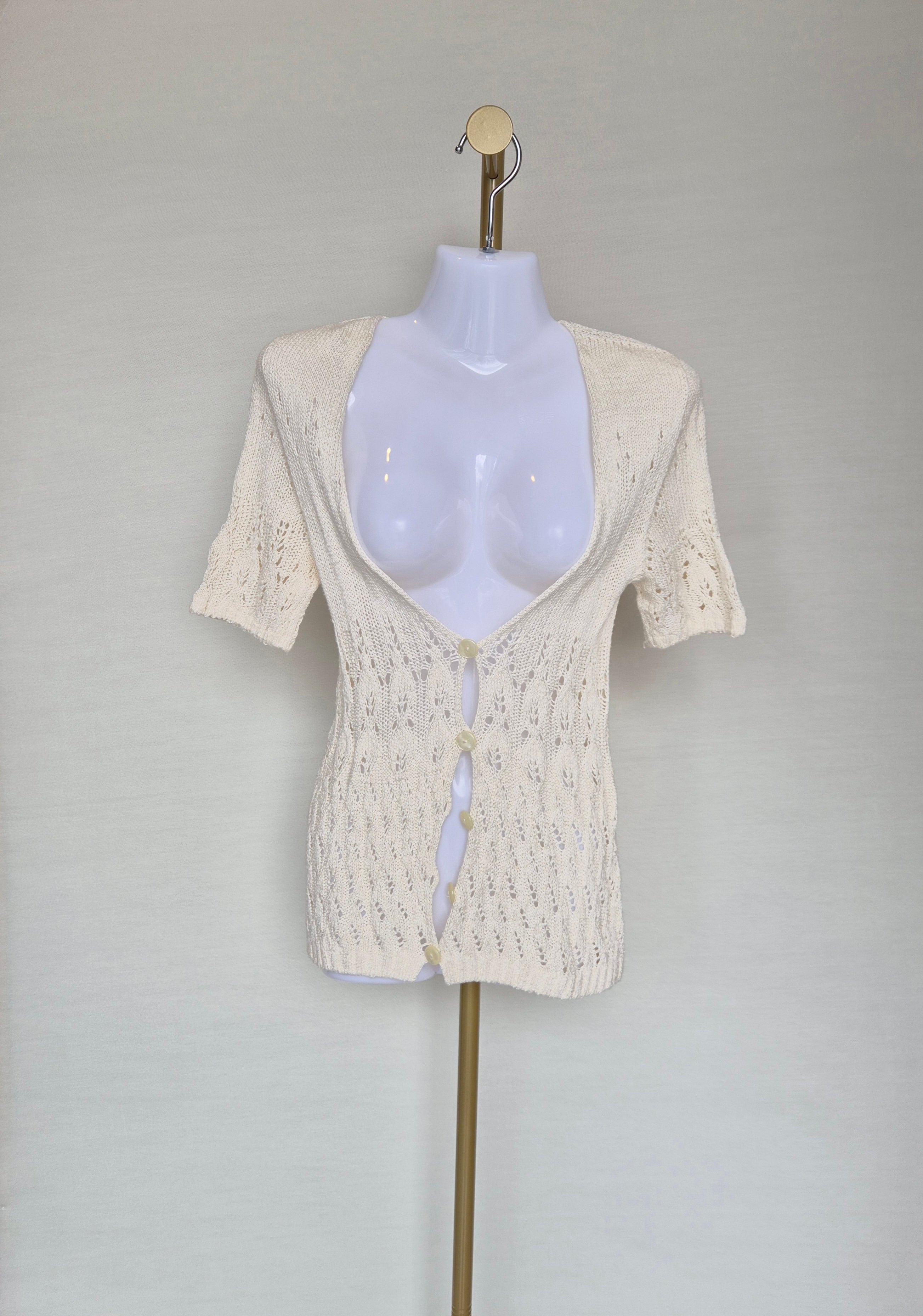 Graceful Days Pointelle Knit Cardigan  Size: M