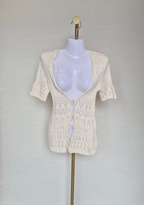 Graceful Days Pointelle Knit Cardigan  Size: M