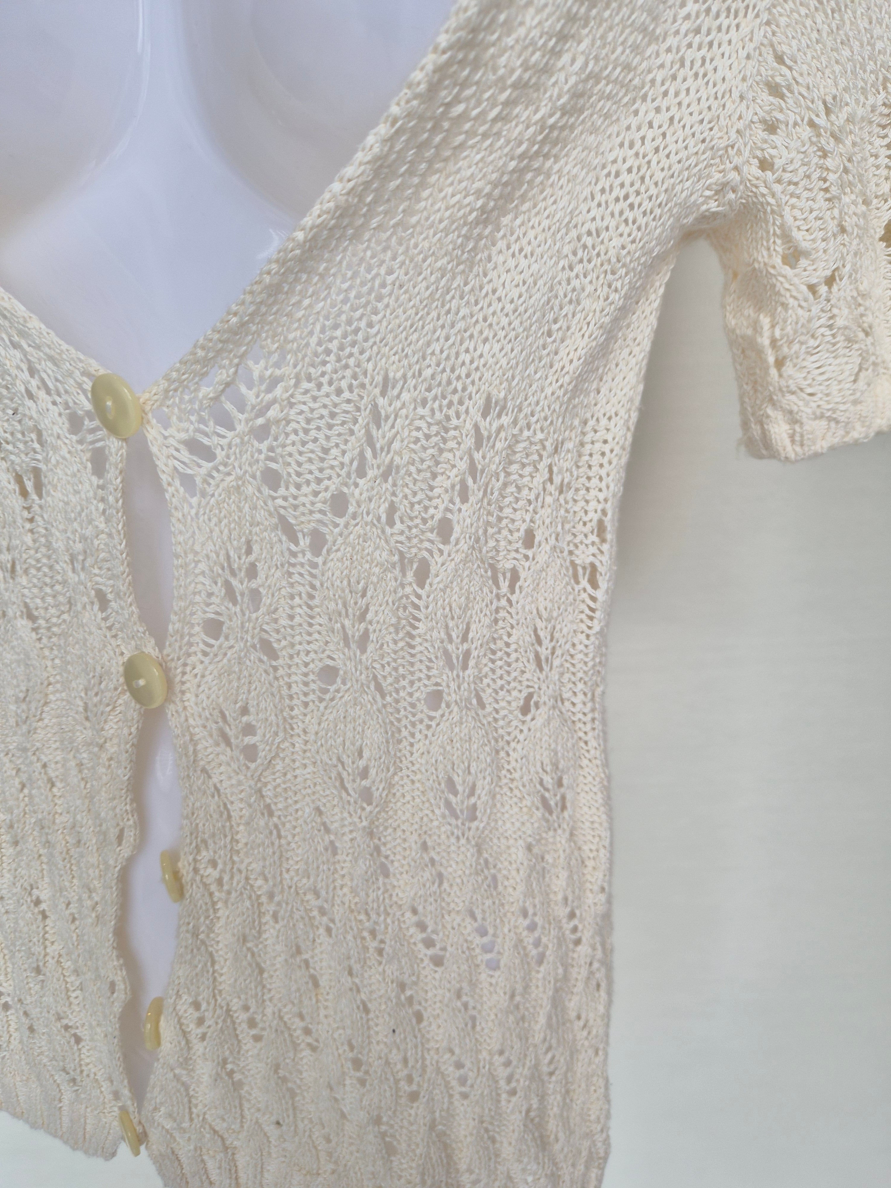 Graceful Days Pointelle Knit Cardigan  Size: M