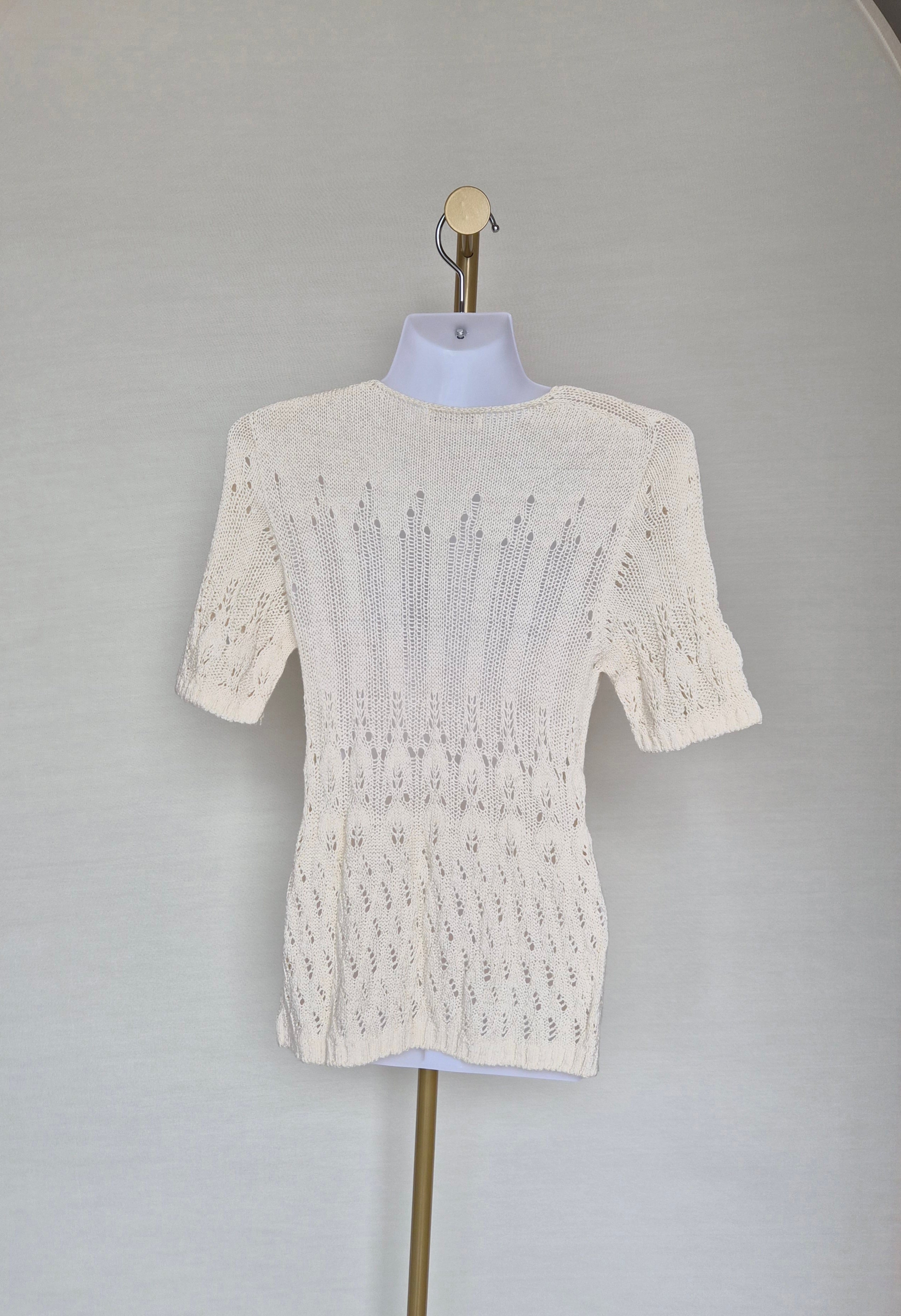 Graceful Days Pointelle Knit Cardigan  Size: M