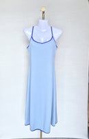 Blue Ribbed Slip Dress Free Size
