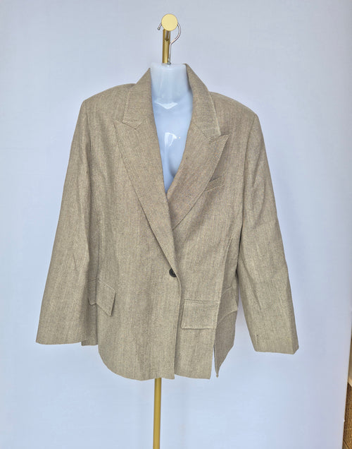 ZARA Wool Collection Beige Tailored Blazer – Size EUR/USA MEX 26