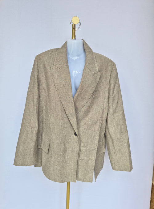 ZARA Wool Collection Beige Tailored Blazer – Size EUR/USA MEX 26