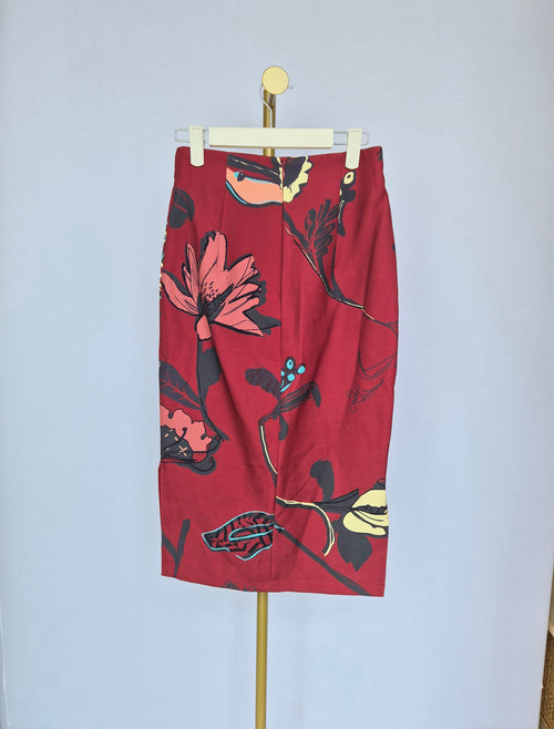 Love, Bonito Studio Floral Pencil Skirt – Size S (UK 8)