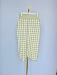 Love, Bonito Gingham Knit Midi Skirt – Size S (UK 8)