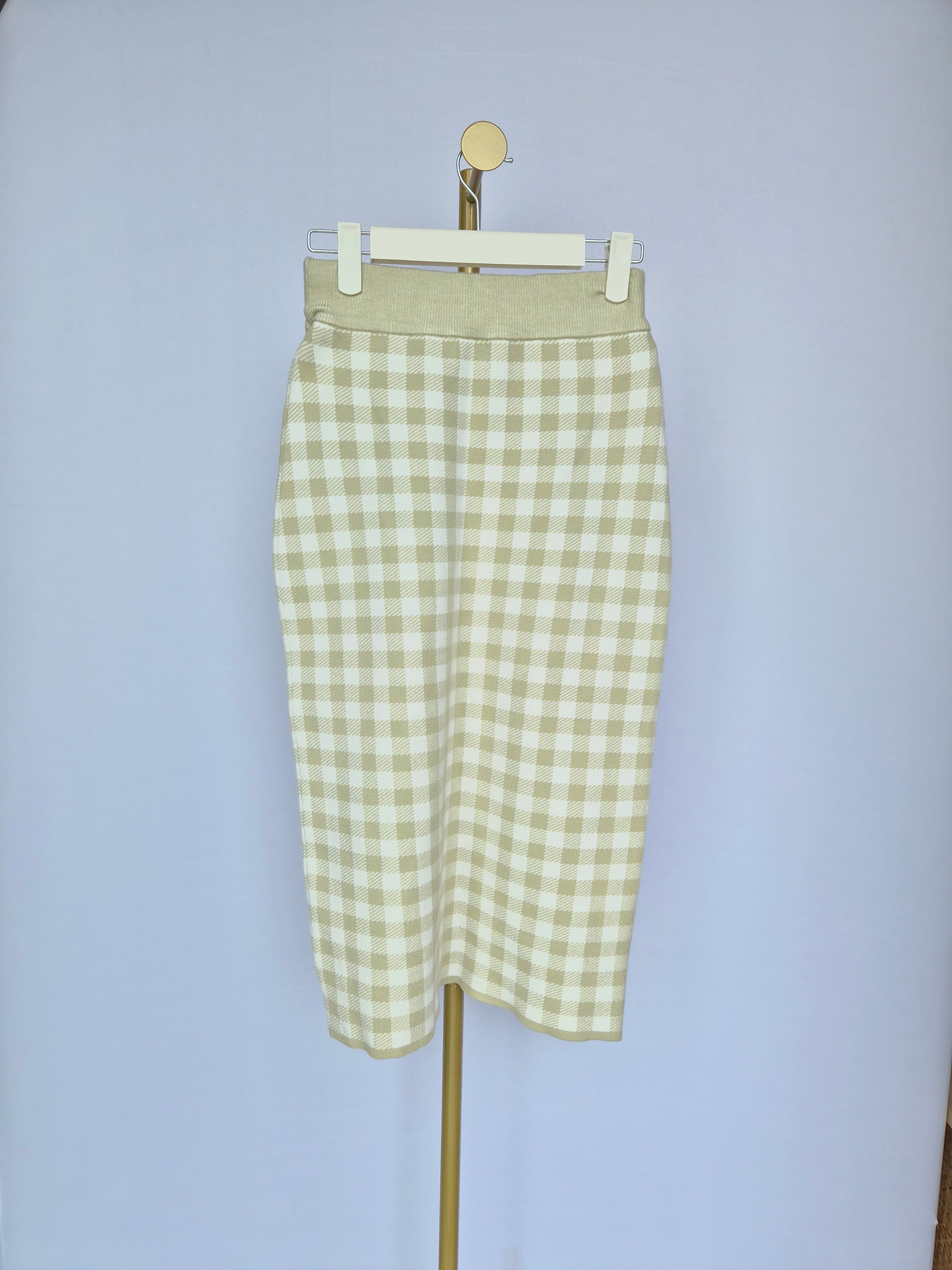 Love, Bonito Gingham Knit Midi Skirt – Size S (UK 8)