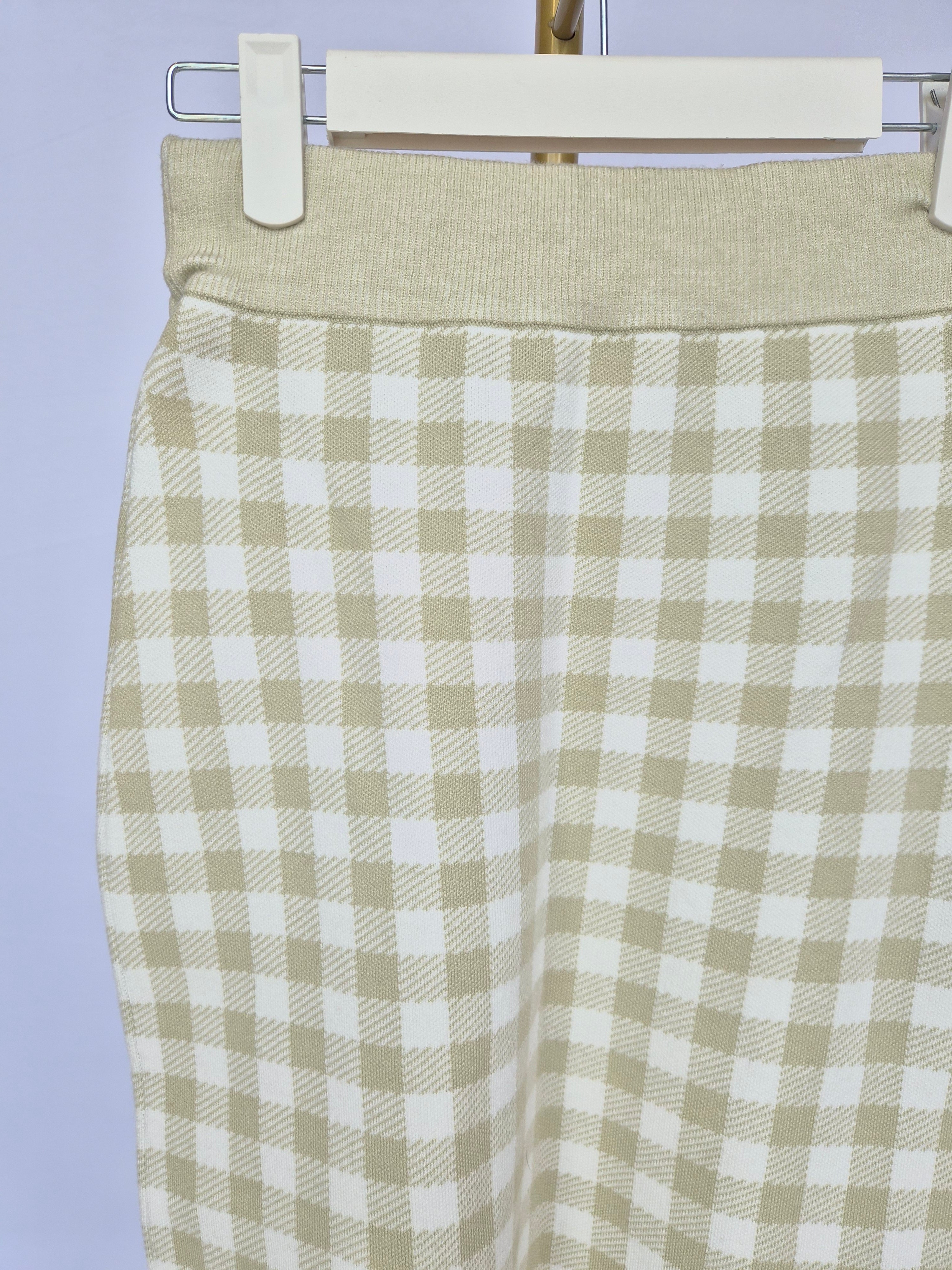 Love, Bonito Gingham Knit Midi Skirt – Size S (UK 8)