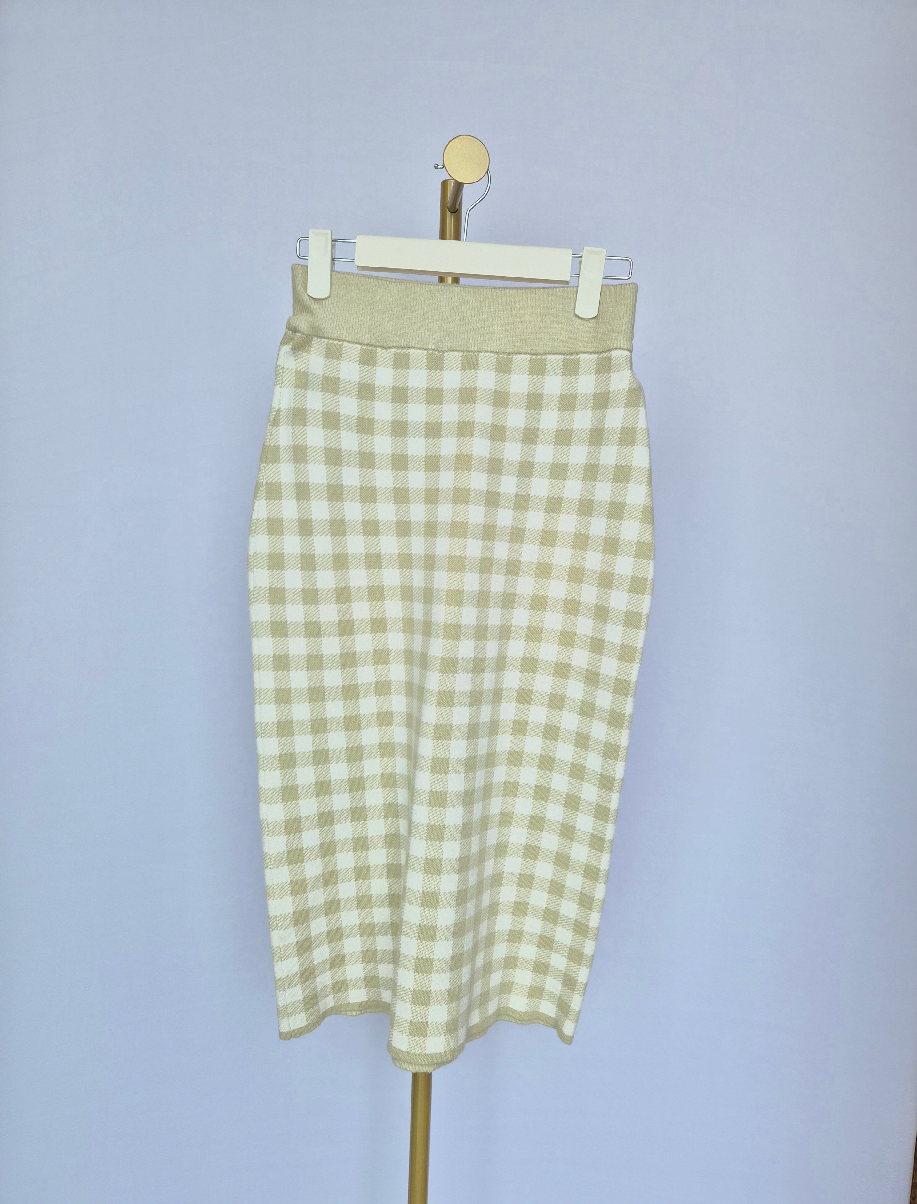 Love, Bonito Gingham Knit Midi Skirt – Size S (UK 8)